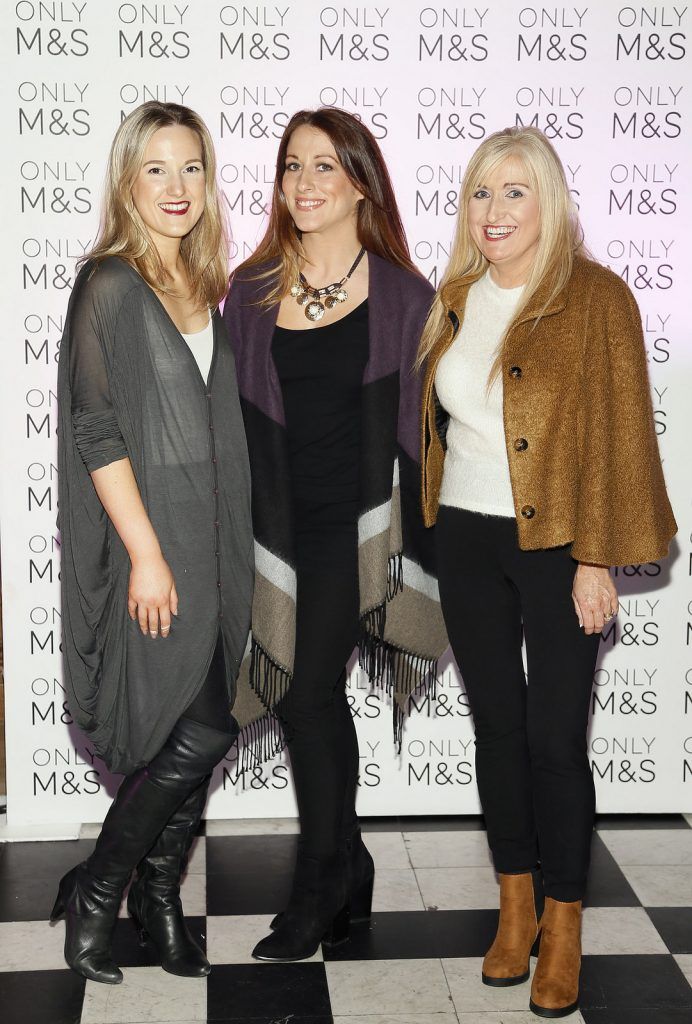 
Sarah Rohu, Michelle Long and Sharon McManus at the launch of the Marks & Spencer Autumn / Winter 2015 collection at Royal Hospital Kilmainham-photo Kieran Harnett