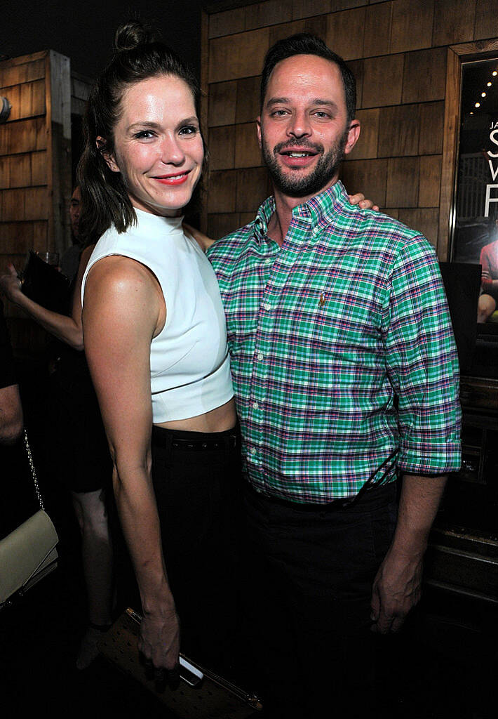 LOS ANGELES, CA - SEPTEMBER 09:  (L-R) Actors Nick Kroll and Katie Aselton attends the Los Angeles premiere of IFC Films "Sleeping With Other People" presented by Dark Horse Wine on September 9, 2015 in Los Angeles, California.  (Photo by John Sciulli/Getty Images for Darin Pfeiffer Consulting)