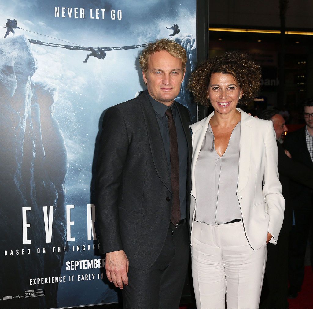 HOLLYWOOD, CA - SEPTEMBER 09: Actor Jason Clarke (L) and Donna Langley, Chairman of Universal Pictures, attend the Premiere of Universal Pictures' "Everest" at the TCL Chinese 6 Theatre on September 9, 2015 in Hollywood, California.  (Photo by Frederick M. Brown/Getty Images)