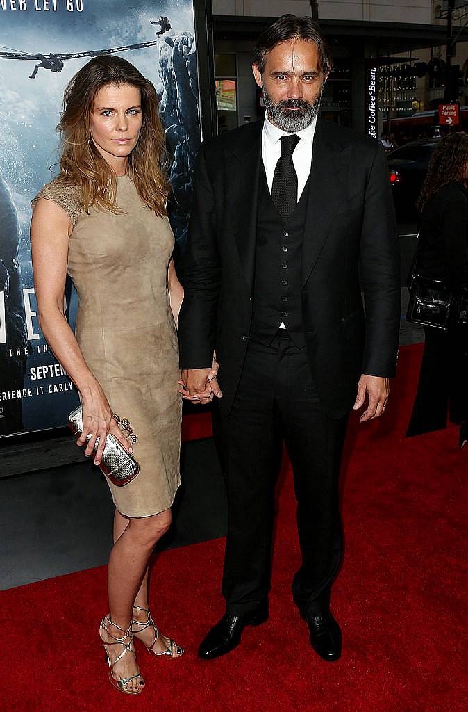 HOLLYWOOD, CA - SEPTEMBER 09:  Director Baltasar Kormakur and his wife attend the Premiere of Universal Pictures' "Everest" at the TCL Chinese 6 Theatre on September 9, 2015 in Hollywood, California.  (Photo by Frederick M. Brown/Getty Images)