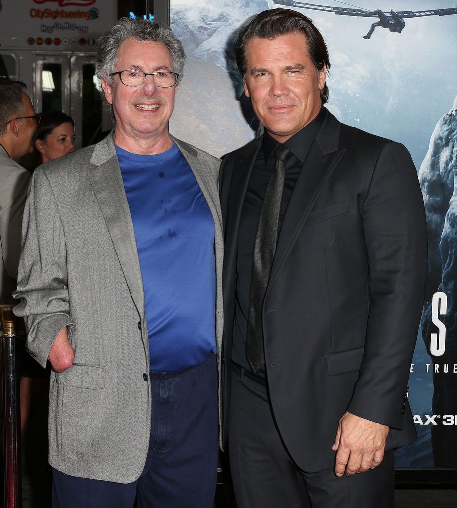 HOLLYWOOD, CA - SEPTEMBER 09: Beck Weathers (L) and actor Josh Brolin attend the Premiere of Universal Pictures' "Everest" at the TCL Chinese 6 Theatre on September 9, 2015 in Hollywood, California.  (Photo by Frederick M. Brown/Getty Images)