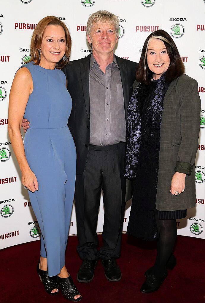 Cathy Belton ,Paul Mercier and Eleanor Methven at the Dublin premiere of Irish car-chase movie, ‘Pursuit’ in association with Skoda at the Imc Cinema ,Tallaght Dublin ..Pictures Brian McEvoy.