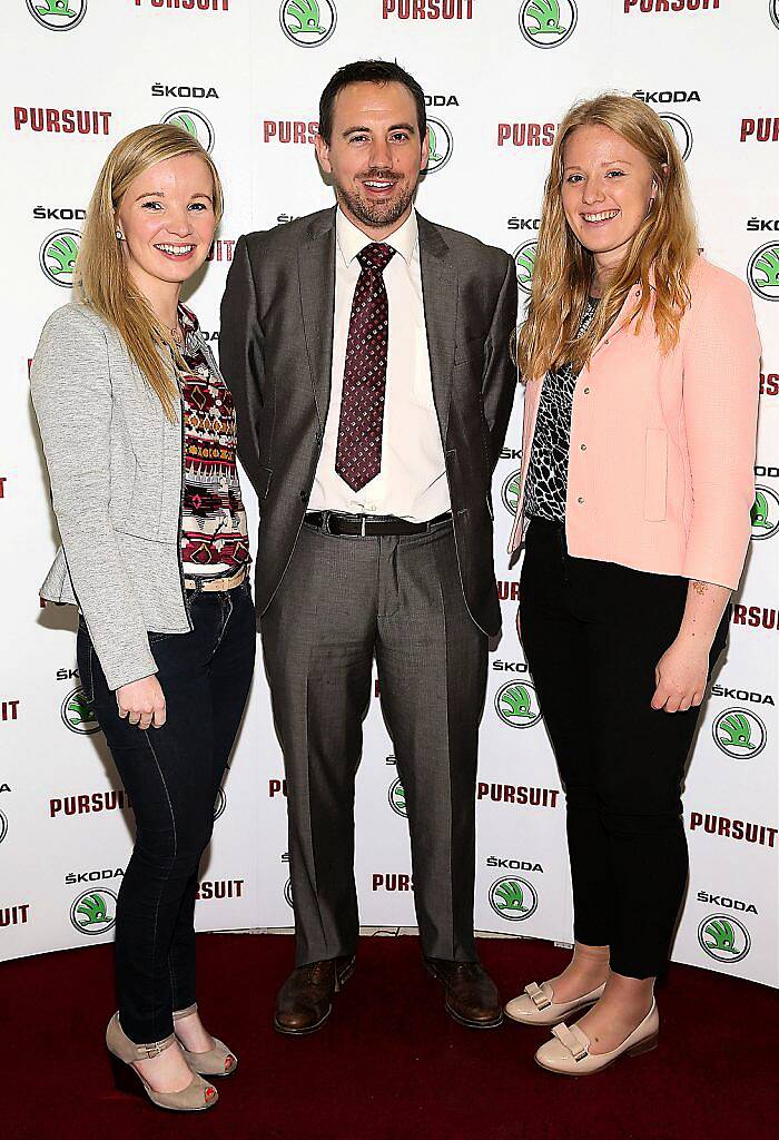 Eimear Walsh ,Ray Leddy and Meghan Moynihan  at the Dublin premiere of Irish car-chase movie, ‘Pursuit’ in association with Skoda at the Imc Cinema ,Tallaght Dublin ..Pictures Brian McEvoy. ..  