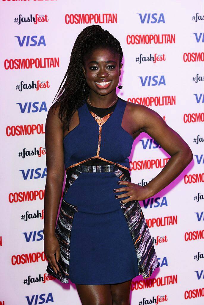 LONDON, ENGLAND - SEPTEMBER 17:  Clara Amfo attends the Catwalk to Cosmopolitan fashion show as part of the Cosmopolitan FashFest at Battersea Evolution on September 17, 2015 in London, England.  (Photo by John Phillips/Getty Images)