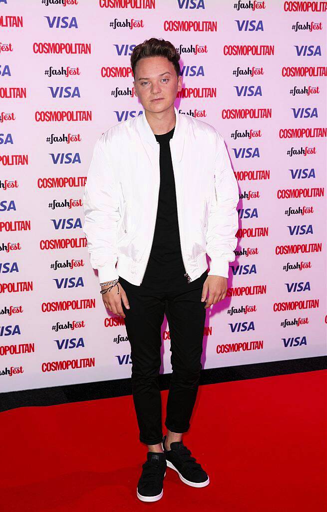 LONDON, ENGLAND - SEPTEMBER 17:  Conor Maynard attends the Catwalk to Cosmopolitan fashion show as part of the Cosmopolitan FashFest at Battersea Evolution on September 17, 2015 in London, England.  (Photo by John Phillips/Getty Images)