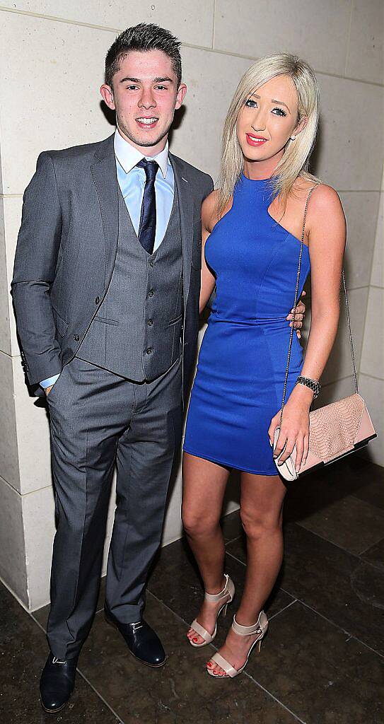 Dublin Player David Byrne and Jen Collins  at the Gibson Hotel All Ireland Post Match Banquet at the Gibson Hotel ,Dublin .Picture Brian mcEvoy.