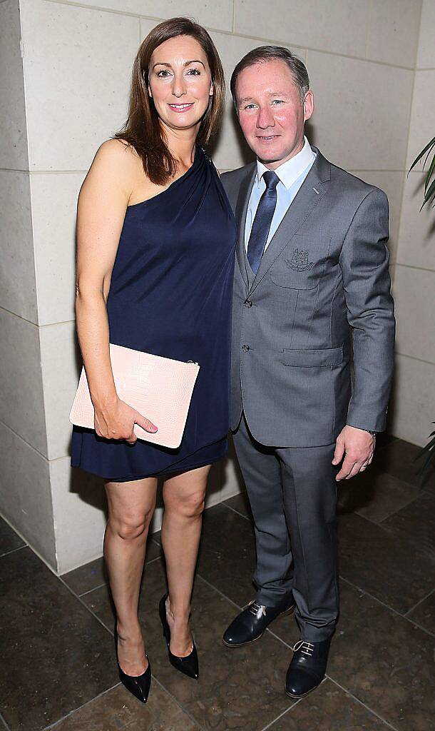 Dublin manager Jim Gavin and wife Jennifer Gavin  at the Gibson Hotel All Ireland Post Match Banquet at the Gibson Hotel ,Dublin .Picture Brian mcEvoy.