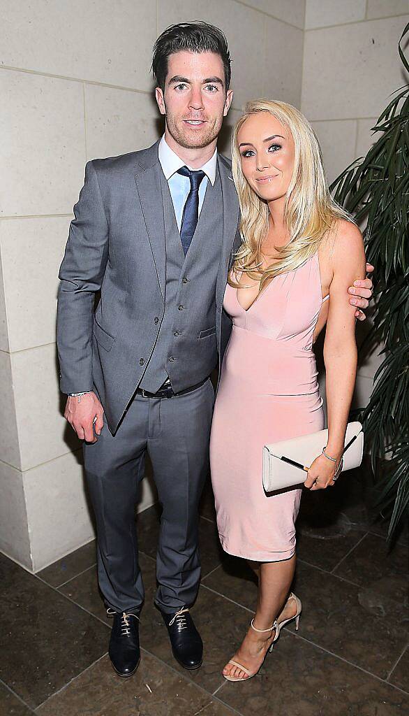 Dublin player Michael Darragh MacAuley and Rosie Cooney   at the Gibson Hotel All Ireland Post Match Banquet at the Gibson Hotel ,Dublin .Picture Brian mcEvoy.