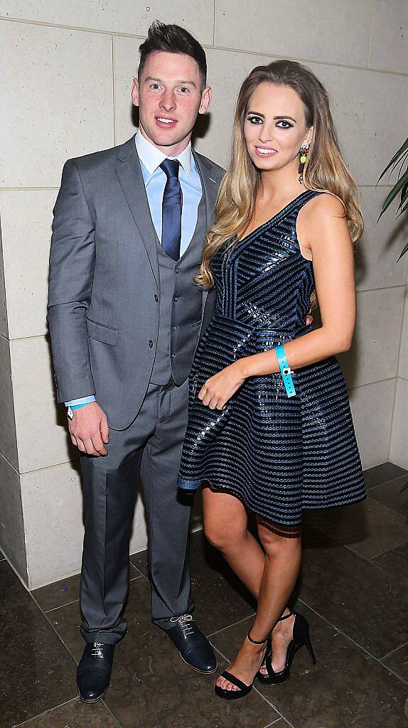 Dublin player Philly McMahon and Sarah Lacey  at the Gibson Hotel All Ireland Post Match Banquet at the Gibson Hotel ,Dublin .Picture Brian mcEvoy.