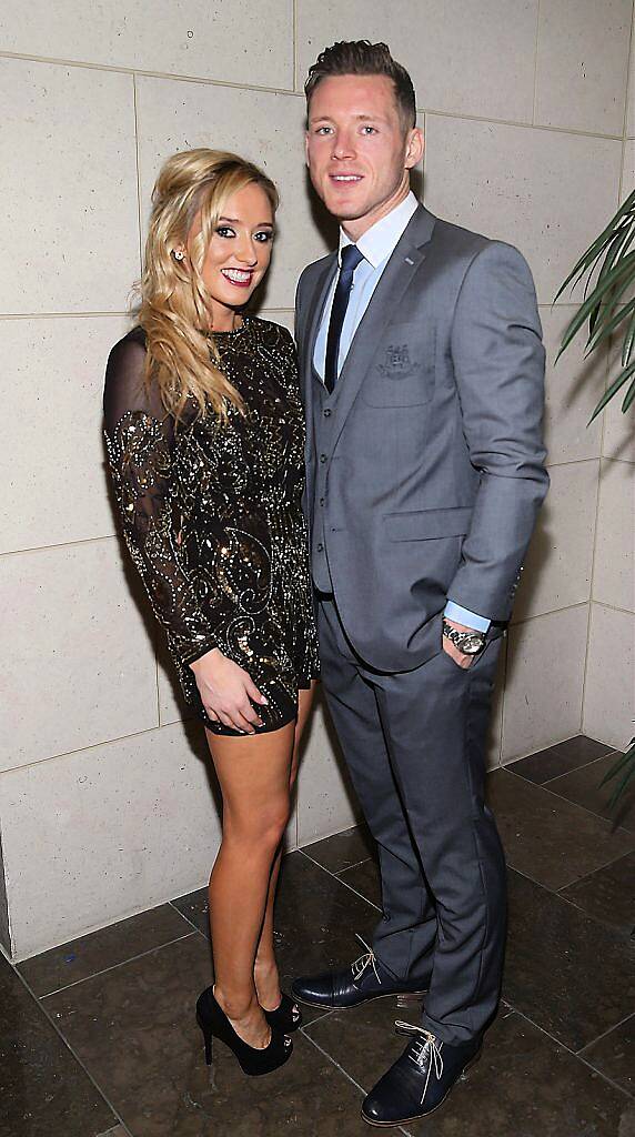 Dublin player Paul Flynn and Fiona Hudson  at the Gibson Hotel All Ireland Post Match Banquet at the Gibson Hotel ,Dublin .Picture Brian mcEvoy.