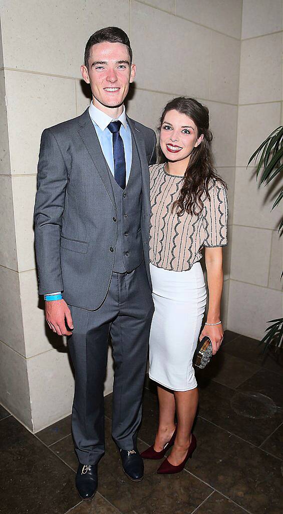 Dublin Player Brian Fenton and Sarah Kelliher  at the Gibson Hotel All Ireland Post Match Banquet at the Gibson Hotel ,Dublin .Picture Brian mcEvoy.