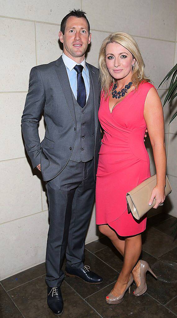 Dublin player Denis Bastick and  Jody Bastick  at the Gibson Hotel All Ireland Post Match Banquet at the Gibson Hotel ,Dublin .Picture Brian mcEvoy.