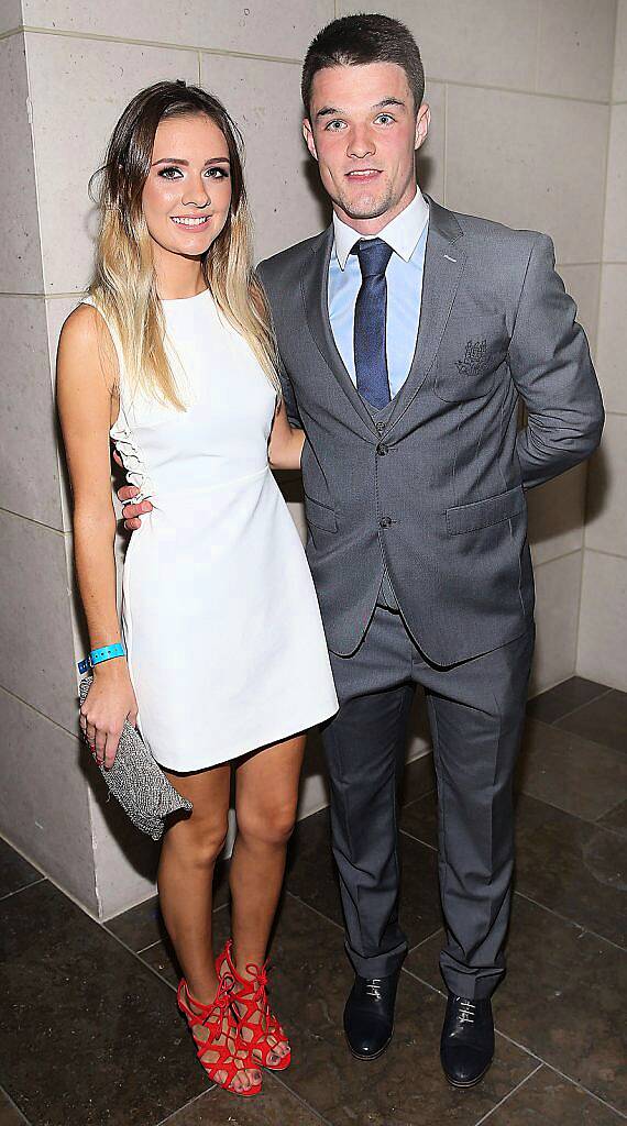 Eric Lowndes and Caroline Glynn  at the Gibson Hotel All Ireland Post Match Banquet at the Gibson Hotel ,Dublin .Picture Brian mcEvoy.