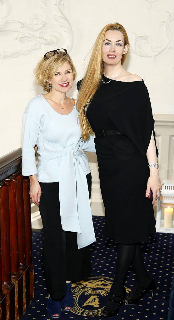 
Sonya Lennon and Fiona Foy Holland at the Irish Fashion Exposure Spring Summer show held by the Order of Lazarus in association with the Design Centre held in the Stephens Green Hibernian Club-photo Kieran Harnett