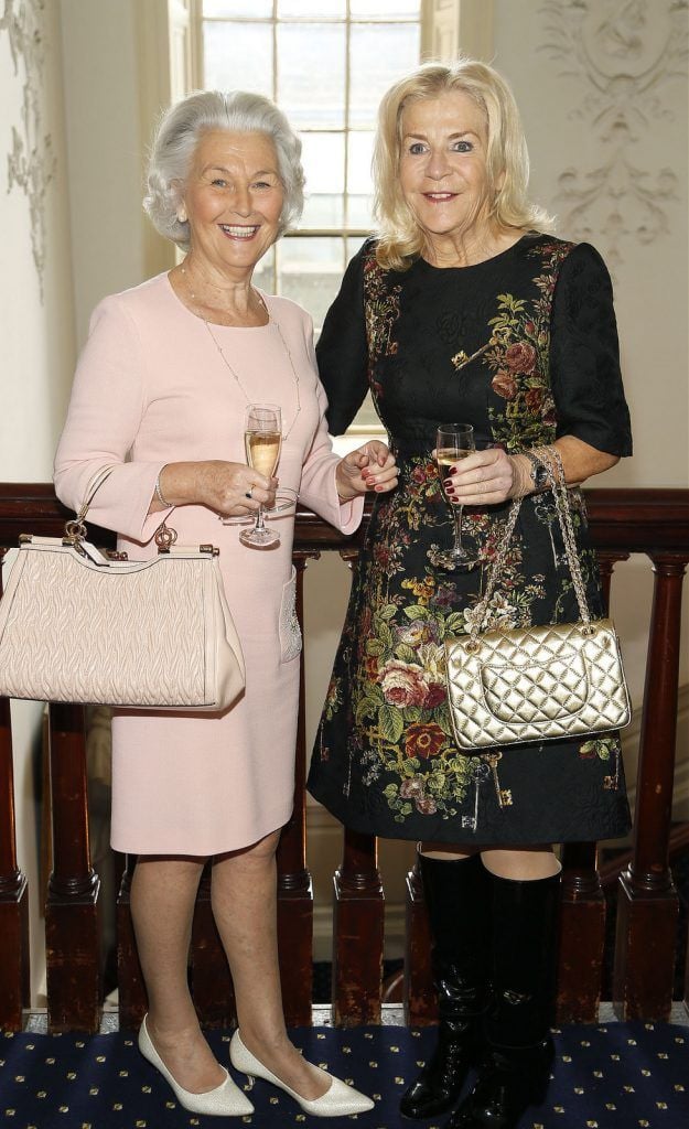 
Maureen Gunne and Claire Campbell at the Irish Fashion Exposure Spring Summer show held by the Order of Lazarus in association with the Design Centre held in the Stephens Green Hibernian Club-photo Kieran Harnett