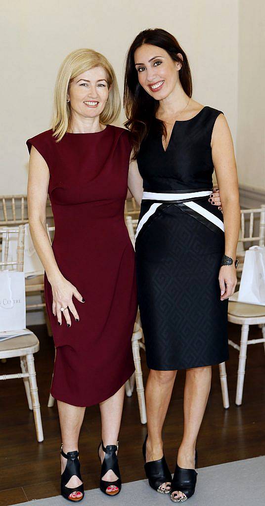 
Ashling Kilduff and Siobhan Carnegie at the Irish Fashion Exposure Spring Summer show held by the order of Lazarus in association with the Design Centre held in the Stephens Green Hibernian Club-photo Kieran Harnett