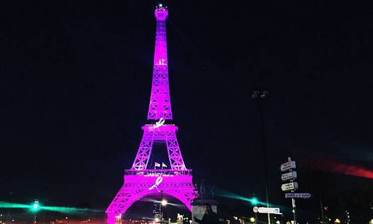 The Eiffel Tower Looked Pretty in Pink for Breast Cancer Awareness