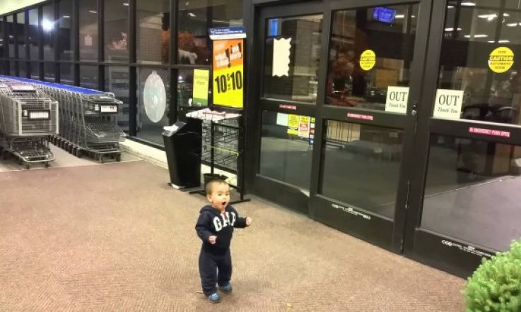 Toddler Gets Tiny Mind Blown by Automatic Sliding Doors