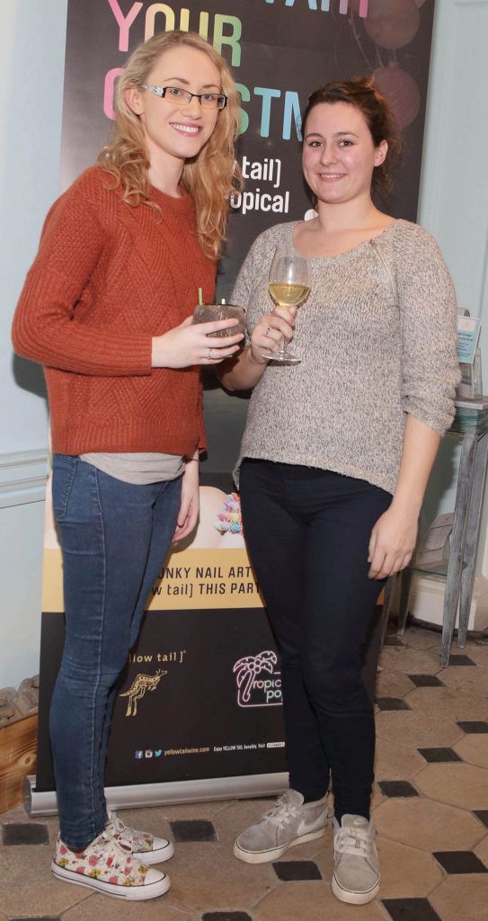 Teresa Burke and Kiri Fisher  at the Yellow Tail Wine and Nail Art event at Tropical Popical in Sth William Street,Dublin
Picture Brian McEvoy