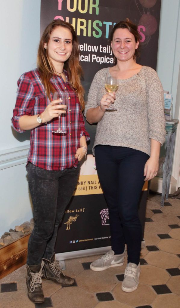 Jill Mayberry and Kiri Fisher  at the Yellow Tail Wine and Nail Art event at Tropical Popical in Sth William Street,Dublin
Picture Brian McEvoy