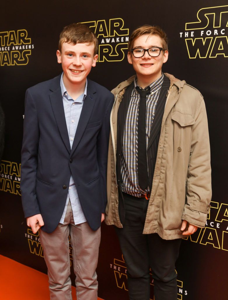 David Rawle & Conor Cunniffe pictured at the special event screening of Star Wars The Force Awakens at the Savoy Cinema Dublin. Photo Anthony Woods