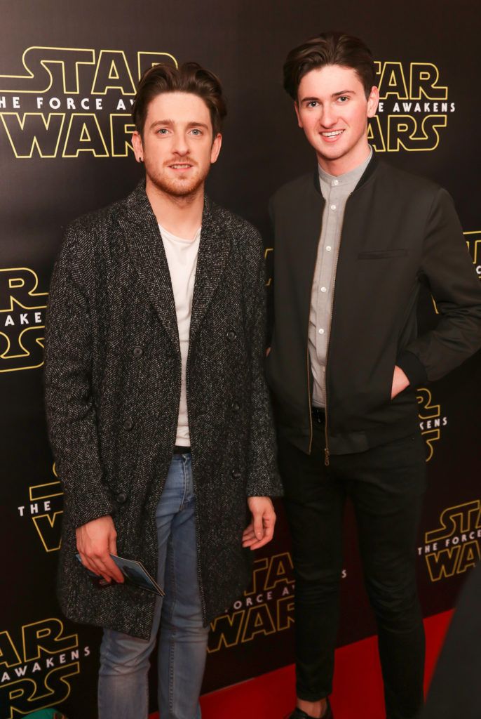 Stephen Byrne & Shane O’Neill pictured at the special event screening of Star Wars The Force Awakens at the Savoy Cinema Dublin. Photo Anthony Woods