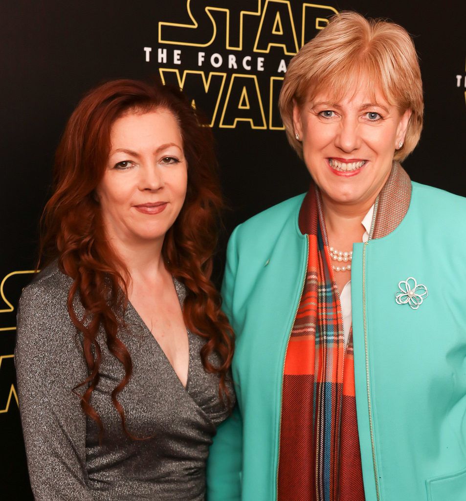 Trish Long & Minister Heather Humphreys pictured at the special event screening of Star Wars The Force Awakens at the Savoy Cinema Dublin. Photo Anthony Woods