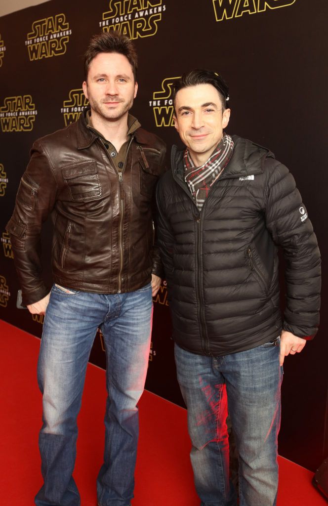 Rob Sheridan & Gordon Hayden pictured at the special event screening of Star Wars The Force Awakens at the Savoy Cinema Dublin. Photo Anthony Woods