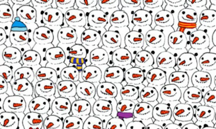 Can You Spot the Panda Among this Flurry of Snowmen?