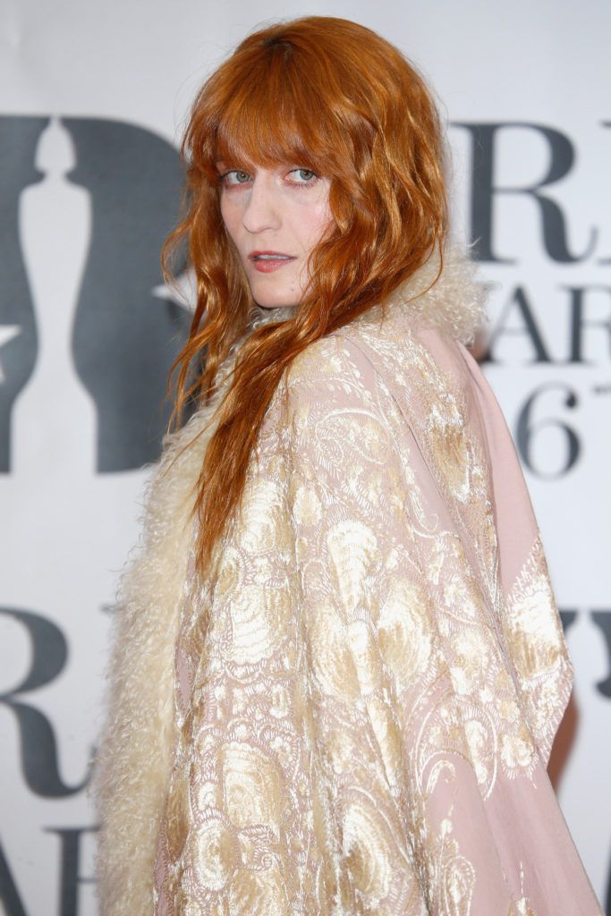 LONDON, ENGLAND - FEBRUARY 24:  Florence Welch attends the BRIT Awards 2016 at The O2 Arena on February 24, 2016 in London, England.  (Photo by Luca Teuchmann/Getty Images)
