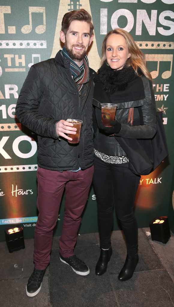 Conor Kirwan and Amy Fox at the Jameson Bow Street Sessions at The Academy Dublin..Picture Brian McEvoy 
