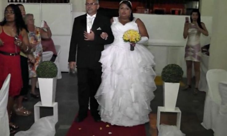 Wedding DJ showcases 'skillz' while bride walks down aisle