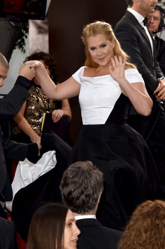 BEVERLY HILLS, CA - JANUARY 10:  Actress Amy Schumer attends the 73rd Annual Golden Globe Awards held at the Beverly Hilton Hotel on January 10, 2016 in Beverly Hills, California.  (Photo by Jason Merritt/Getty Images)