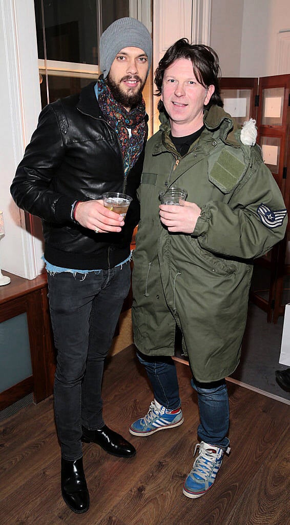 Carl Shaaban and Gerry Balfe  at the special screening of the award winning short film "Paddy's in the Boot" in Bow Street,Dublin..Picture:Brian McEvoy.