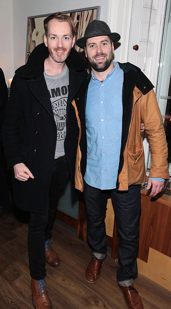 Patrick Moynan and David Lawrence at the special screening of the award winning short film "Paddy's in the Boot" in Bow Street,Dublin..Picture:Brian McEvoy.