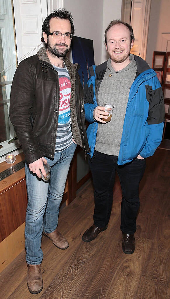 Franco Noonan and Steven Daly at the special screening of the award winning short film "Paddy's in the Boot" in Bow Street,Dublin..Picture:Brian McEvoy.