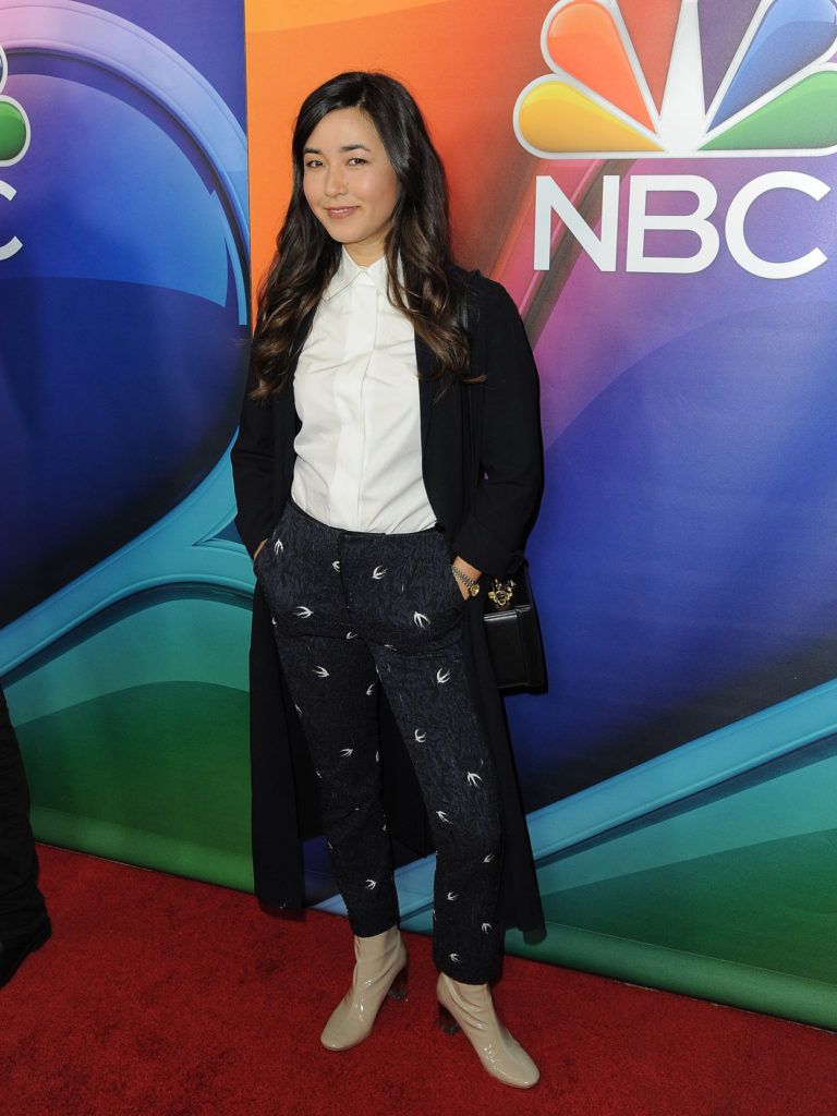 PASADENA, CA - JANUARY 13:  Actress Maya Erskine arrives at the 2016 Winter TCA Tour - NBCUniversal Press Tour  at Langham Hotel on January 13, 2016 in Pasadena, California.  (Photo by Angela Weiss/Getty Images)