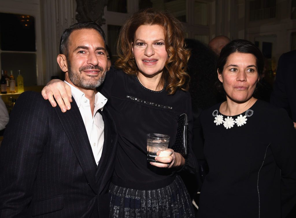 NEW YORK, NY - JANUARY 18: (L-R) Designer Marc Jacobs, actress Sandra Bernhard and writer Sara Switzer attend Marc Jacobs Beauty Velvet Noir Mascara Launch Dinner at Hotel Wolcott Ballroom on January 18, 2016 in New York City.  (Photo by Dimitrios Kambouris/Getty Images)