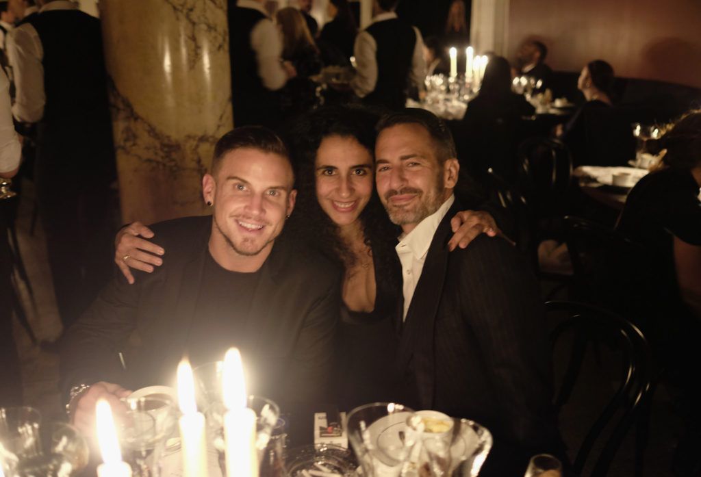 NEW YORK, NY - JANUARY 18:  (L-R)  Iana Dos Reis Nunes, Charly DeFrancesco and Marc Jacobs attend Marc Jacobs Beauty Velvet Noir Mascara Launch Dinner on January 18, 2016 in New York City.  (Photo by Dimitrios Kambouris/Getty Images)