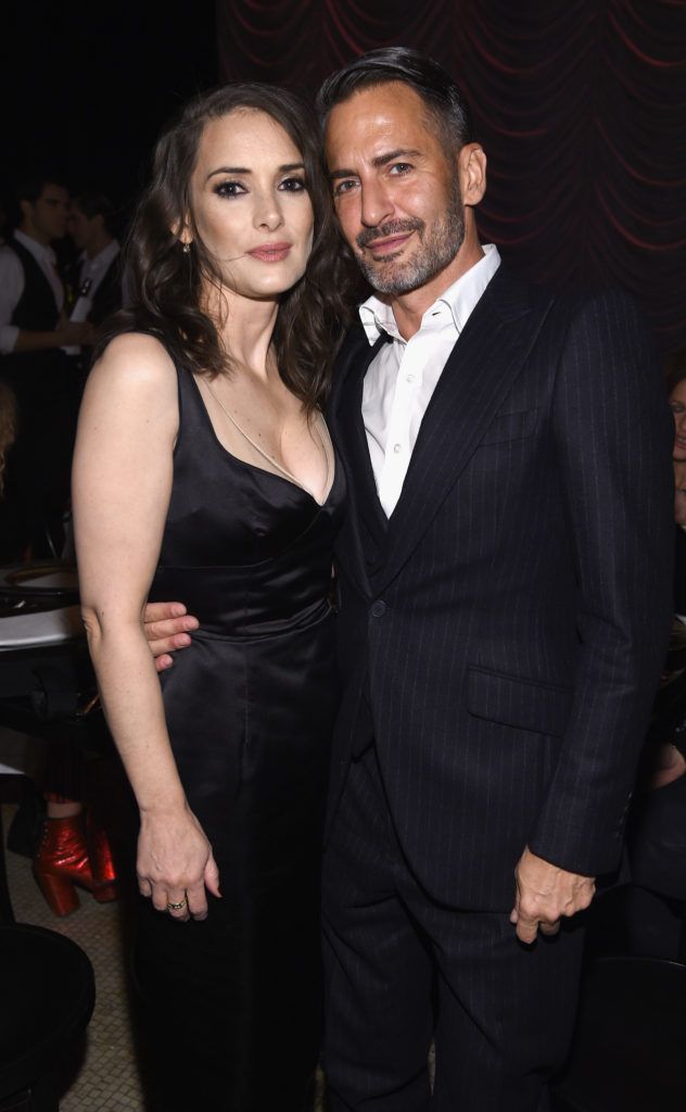 NEW YORK, NY - JANUARY 18:  Actress Winona Rider and designer Marc Jacobs attend Marc Jacobs Beauty Velvet Noir Mascara Launch Dinner on January 18, 2016 in New York City.  (Photo by Dimitrios Kambouris/Getty Images)