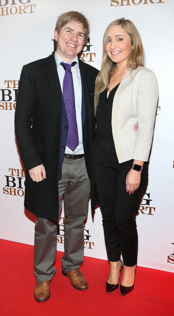 Tom Lyons and Sharon McHugh  pictured at The Irish premiere screening of The Big Short at The Savoy Cinema ,Dublin.Picture:Brian McEvoy