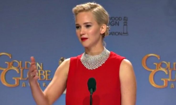 Jennifer Lawrence chastises reporter #GoldenGlobes