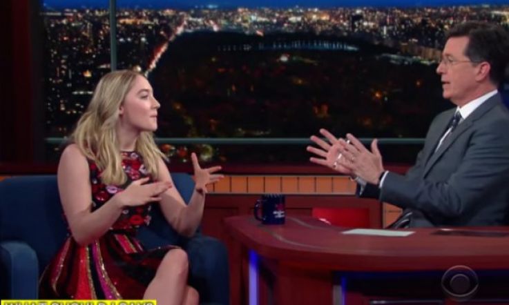Saoirse Ronan teaches Colbert how to do Irish accent