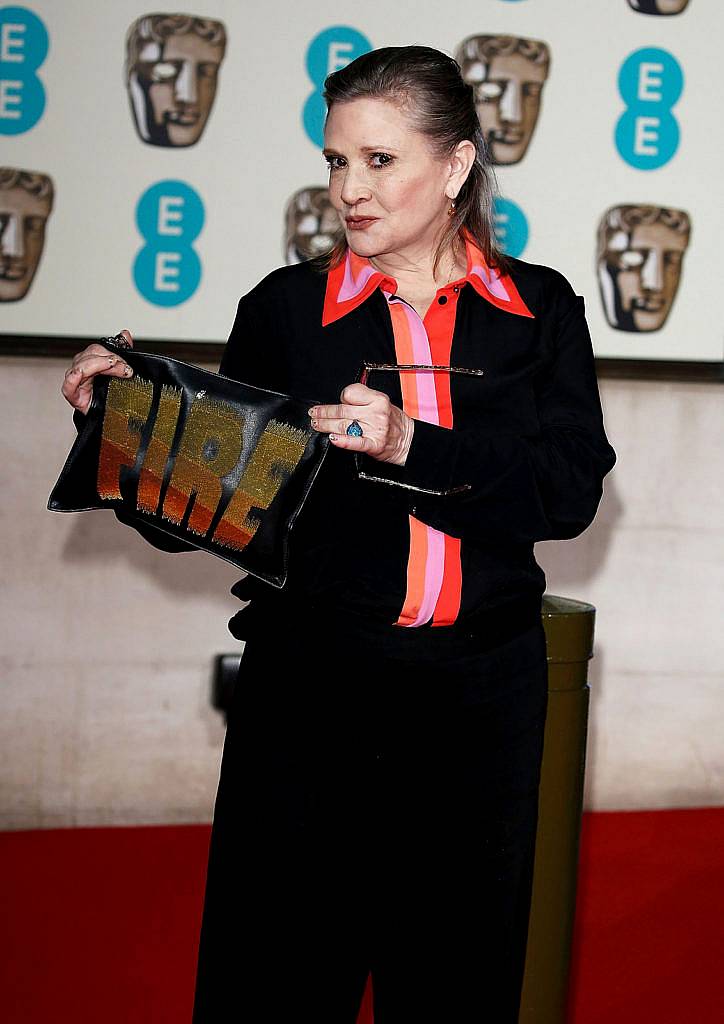 LONDON, ENGLAND - FEBRUARY 14:  Carrie Fisher attends the official After Party Dinner for the EE British Academy Film Awards at The Grosvenor House Hotel on February 14, 2016 in London, England.  (Photo by John Phillips/Getty Images)