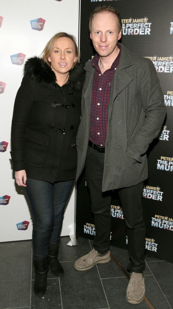 Sue Dixon and Jeremy Dixon  pictured at the opening night of comedy thriller The Perfect Murder at The Bord Gais Energy Theatre,Dublin.Picture:Brian McEvoy.