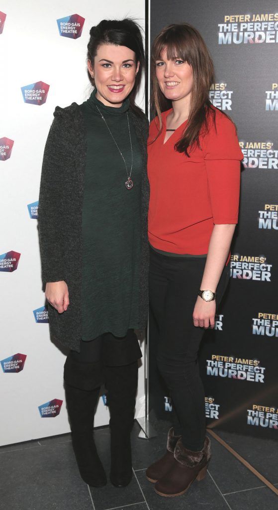 Rachel Lee and Ruth Lee  pictured at the opening night of comedy thriller The Perfect Murder at The Bord Gais Energy Theatre,Dublin.Picture:Brian McEvoy.