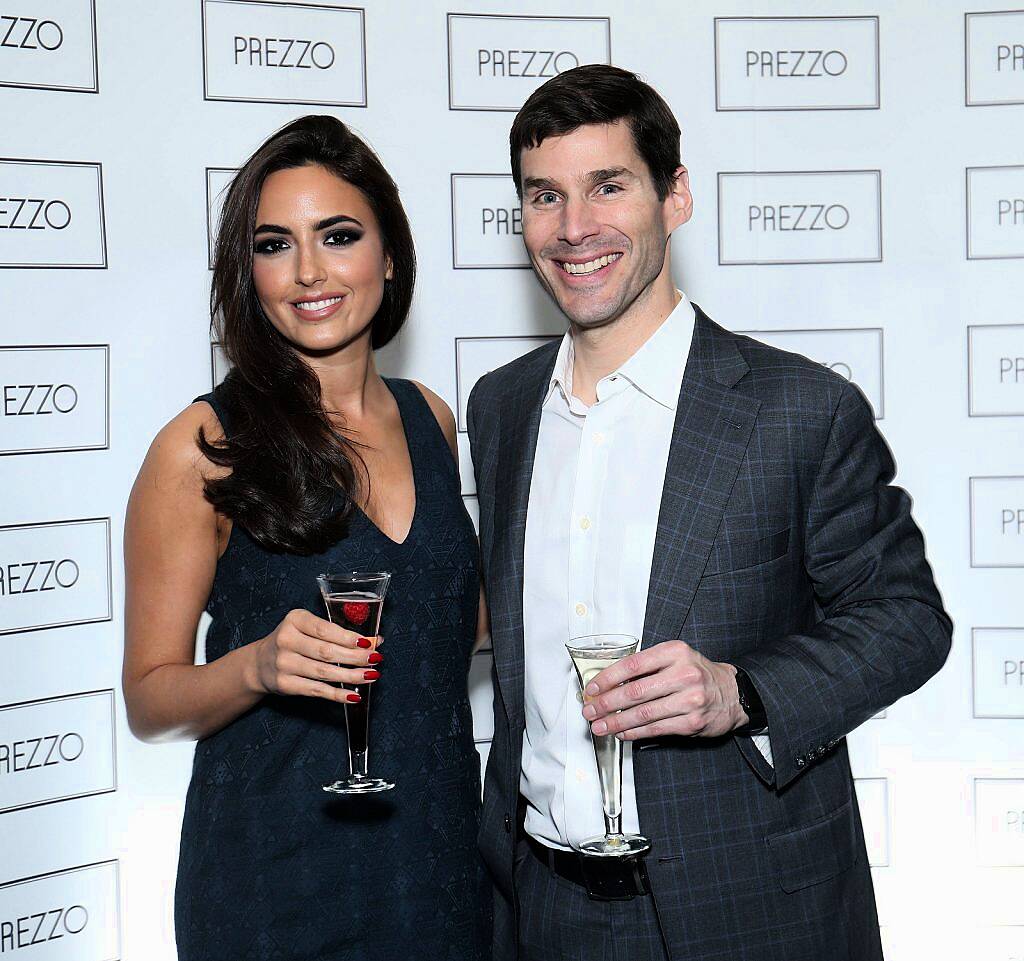 Model and singer Nadia Forde with Dirk Eller (CEO of Prezzo) at the launch of Ireland's first Prezzo restaurant in Liffey Valley Shopping Centre, Dublin recently (12th February 2016)