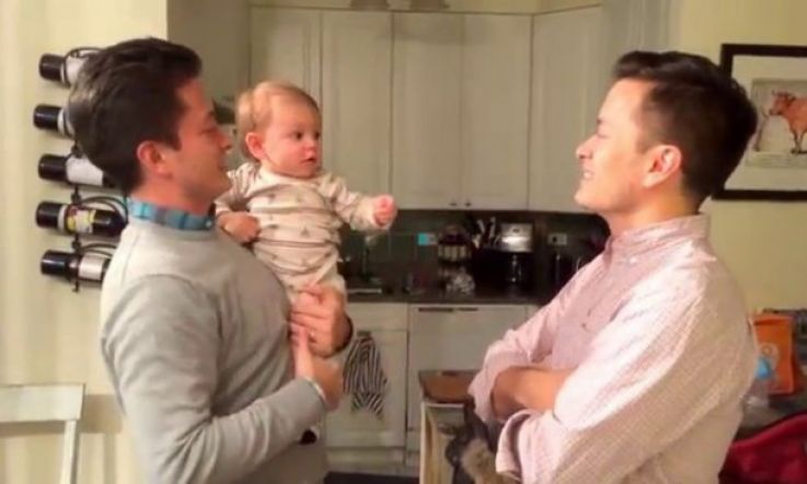 Cute baby can't make sense of Dad and his identical twin