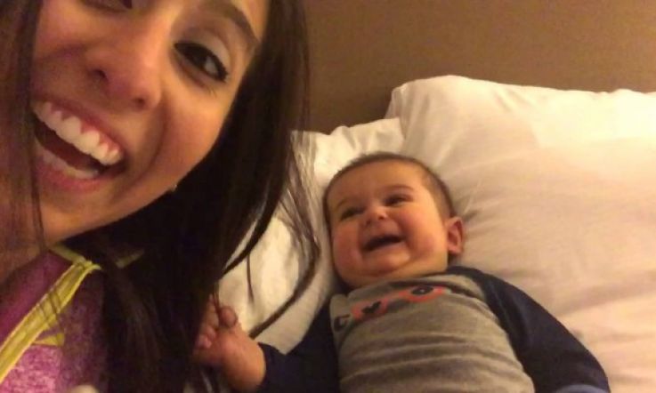 Baby with the best laugh can't cope with his mum's coughing