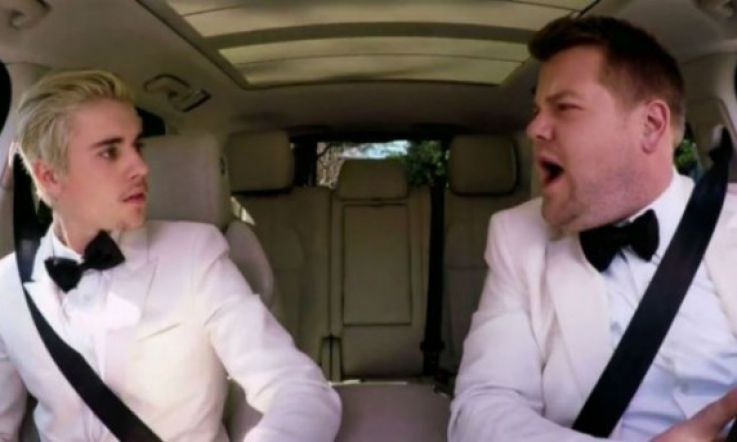 Bieber and Corden do some pre-Grammys Carpool Karaoke